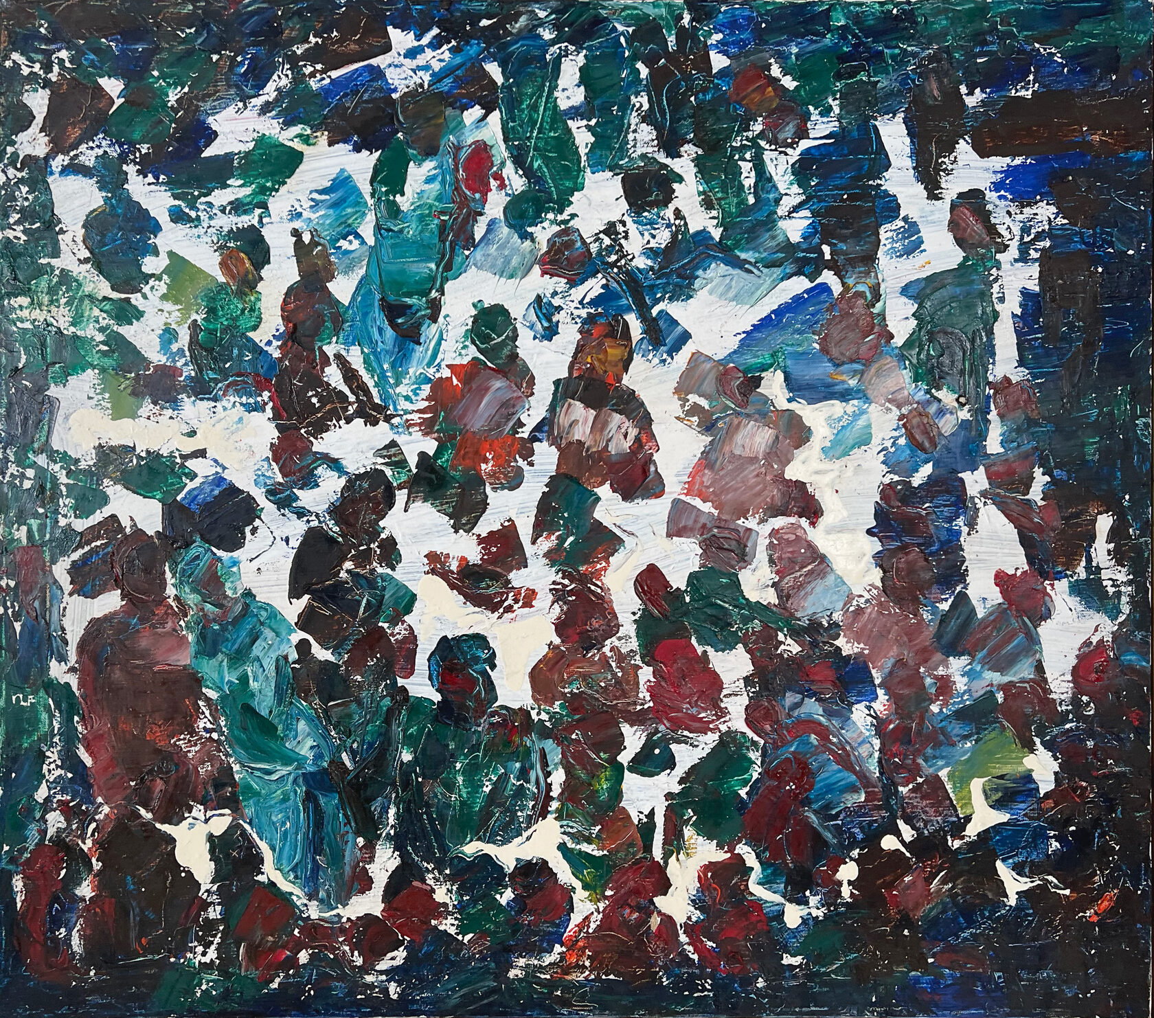 Untitled (Brown Green Crowd)