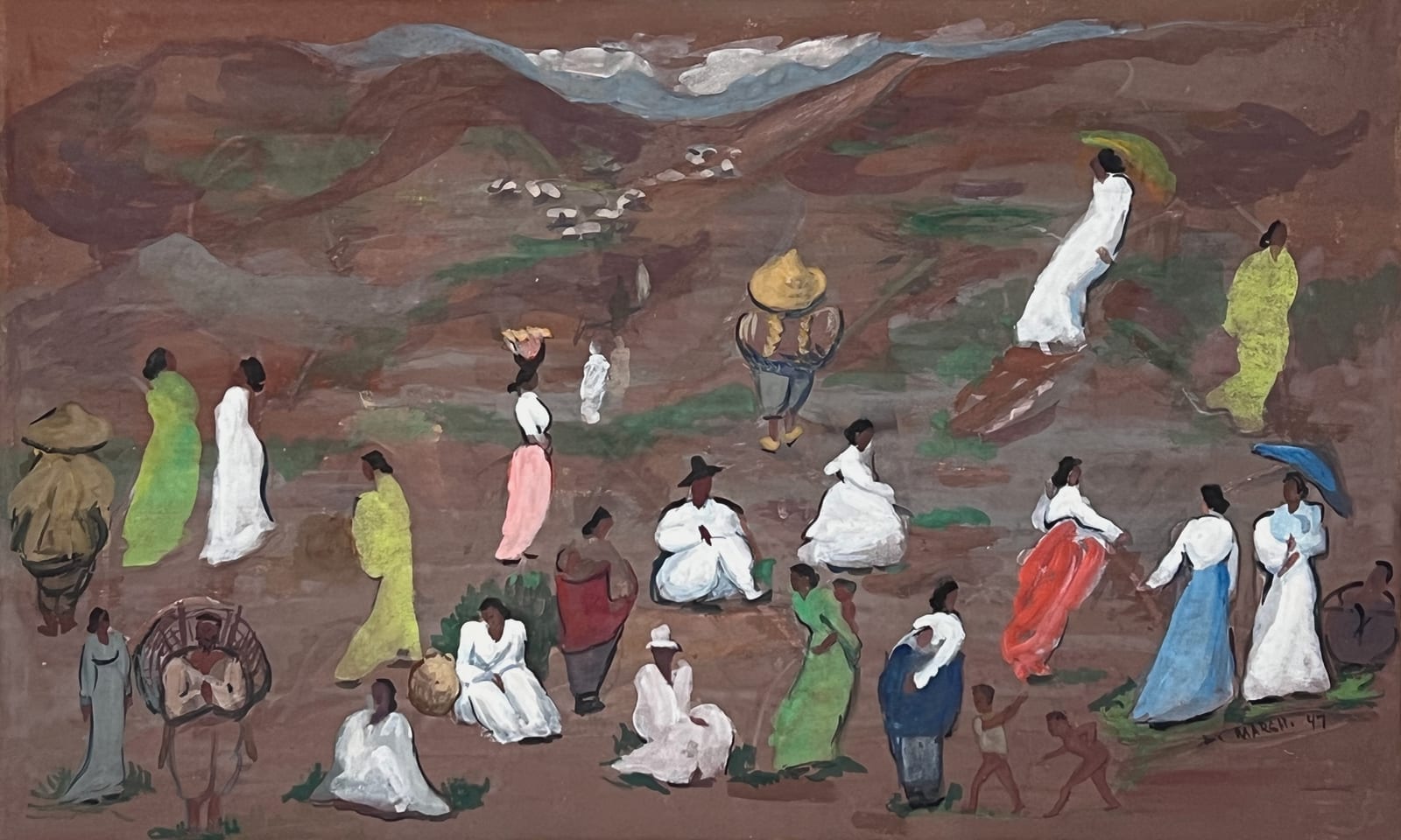 Figures on Red